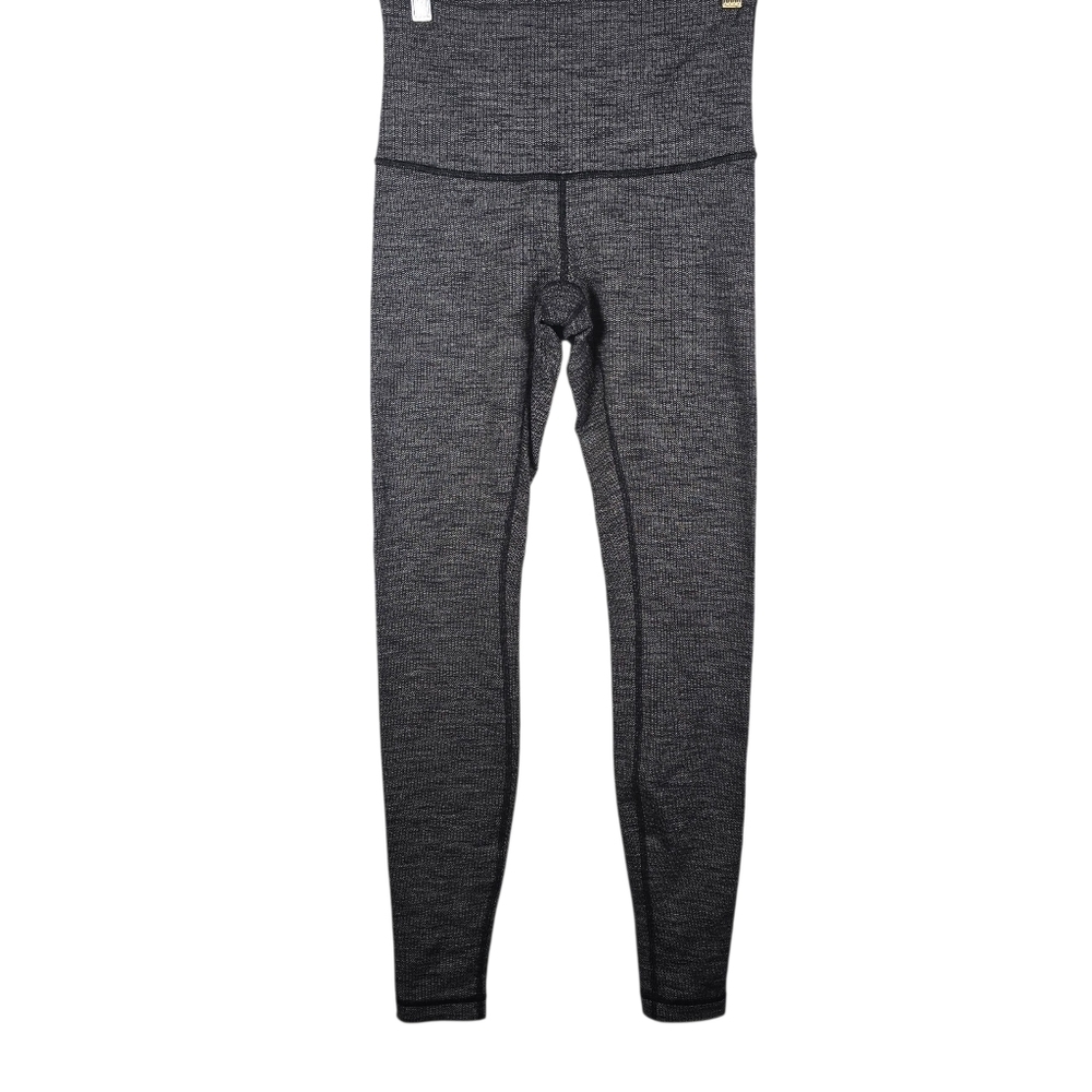 Lululemon Wunder Under Leggings (Hi- Rise) Black & Grey Herringbone Size 6 - Picture 2 of 15
